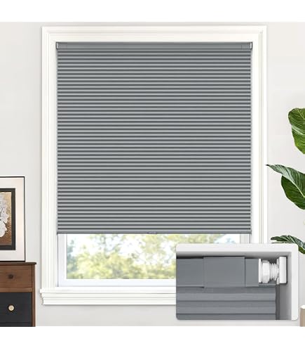 LazBlinds Cordless Cellular Shades, No Tools No Drill Blackout
